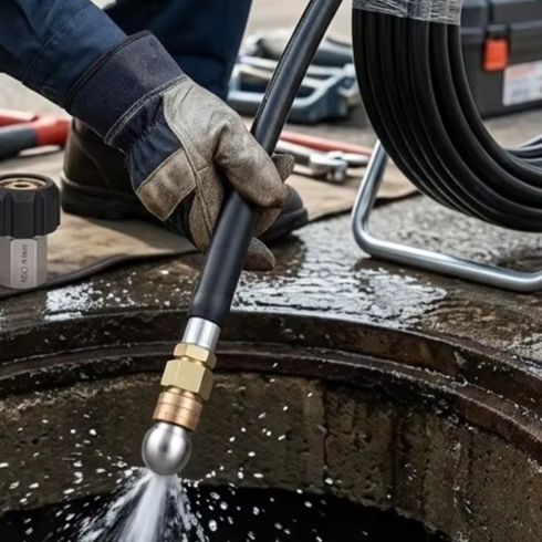 Drain Snake Flexible - 15M Yüksek Basınçlı Kanal Temizleme Hortumu